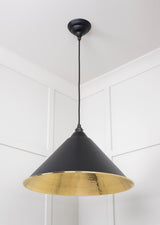 From The Anvil - Hammered Brass Hockley Pendant in Elan Black | Sku. 49523EB | Trade Door Handles.
