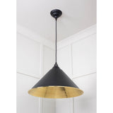 From The Anvil - Hammered Brass Hockley Pendant in Elan Black | Sku. 49523EB | Trade Door Handles.