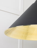 From The Anvil - Hammered Brass Hockley Pendant in Elan Black | Sku. 49523EB | Trade Door Handles.