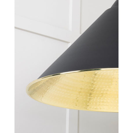 From The Anvil - Hammered Brass Hockley Pendant in Elan Black | Sku. 49523EB | Trade Door Handles.
