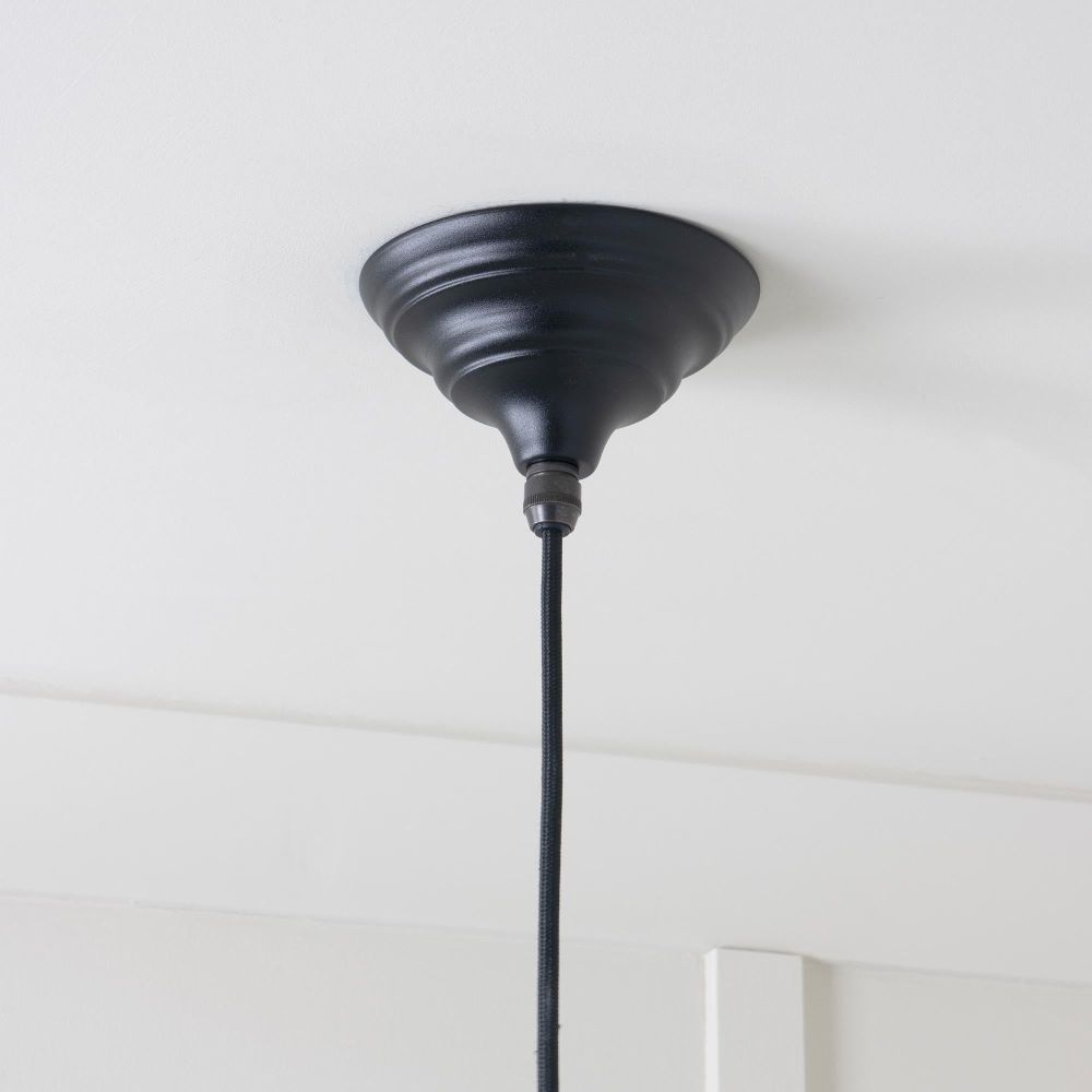 From The Anvil - Hammered Brass Hockley Pendant in Elan Black | Sku. 49523EB | Trade Door Handles.