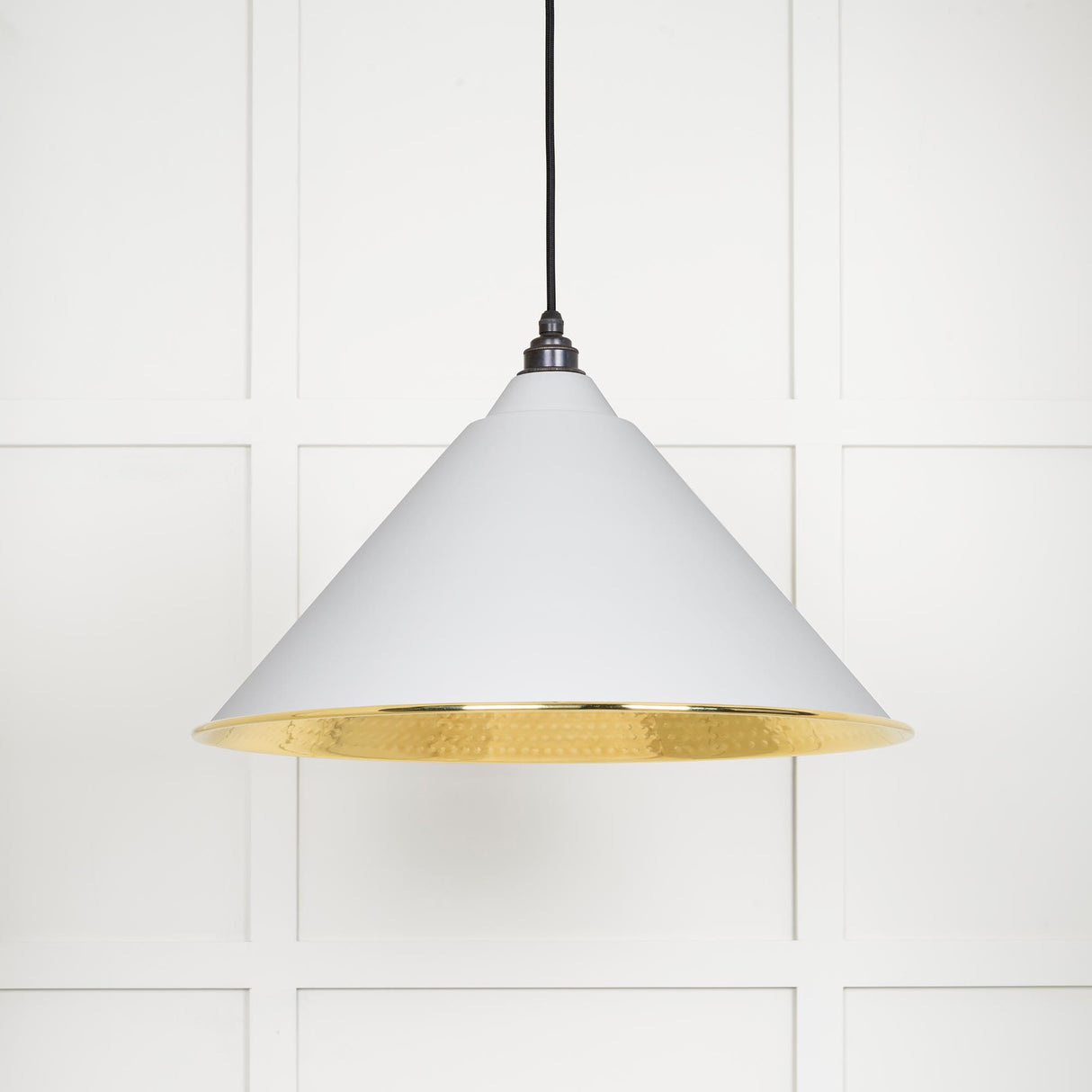 From The Anvil - Hammered Brass Hockley Pendant in Flock | Sku. 49523F | Trade Door Handles.