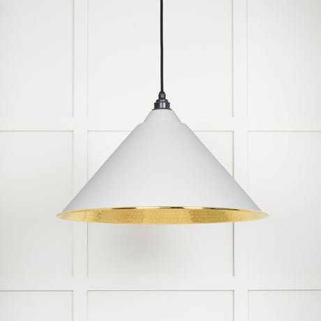 From The Anvil - Hammered Brass Hockley Pendant in Flock | Sku. 49523F | Trade Door Handles.