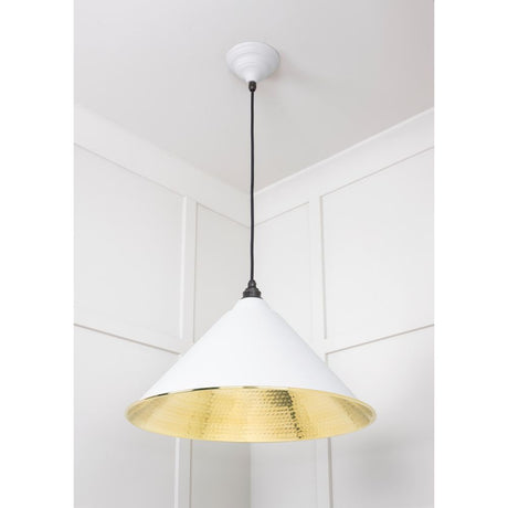 From The Anvil - Hammered Brass Hockley Pendant in Flock | Sku. 49523F | Trade Door Handles.