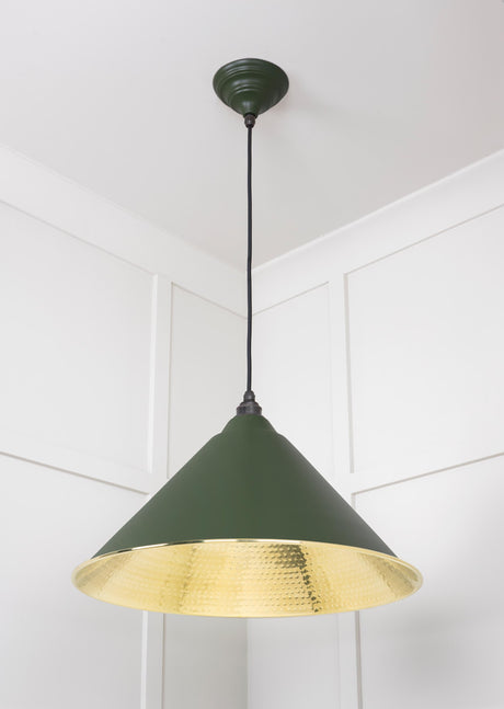 From The Anvil - Hammered Brass Hockley Pendant in Heath | Sku. 49523H | Trade Door Handles.