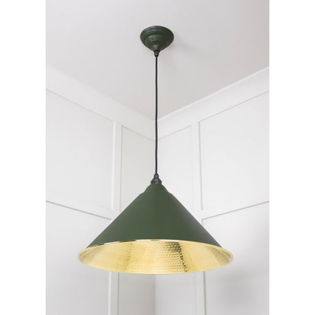 From The Anvil - Hammered Brass Hockley Pendant in Heath | Sku. 49523H | Trade Door Handles.