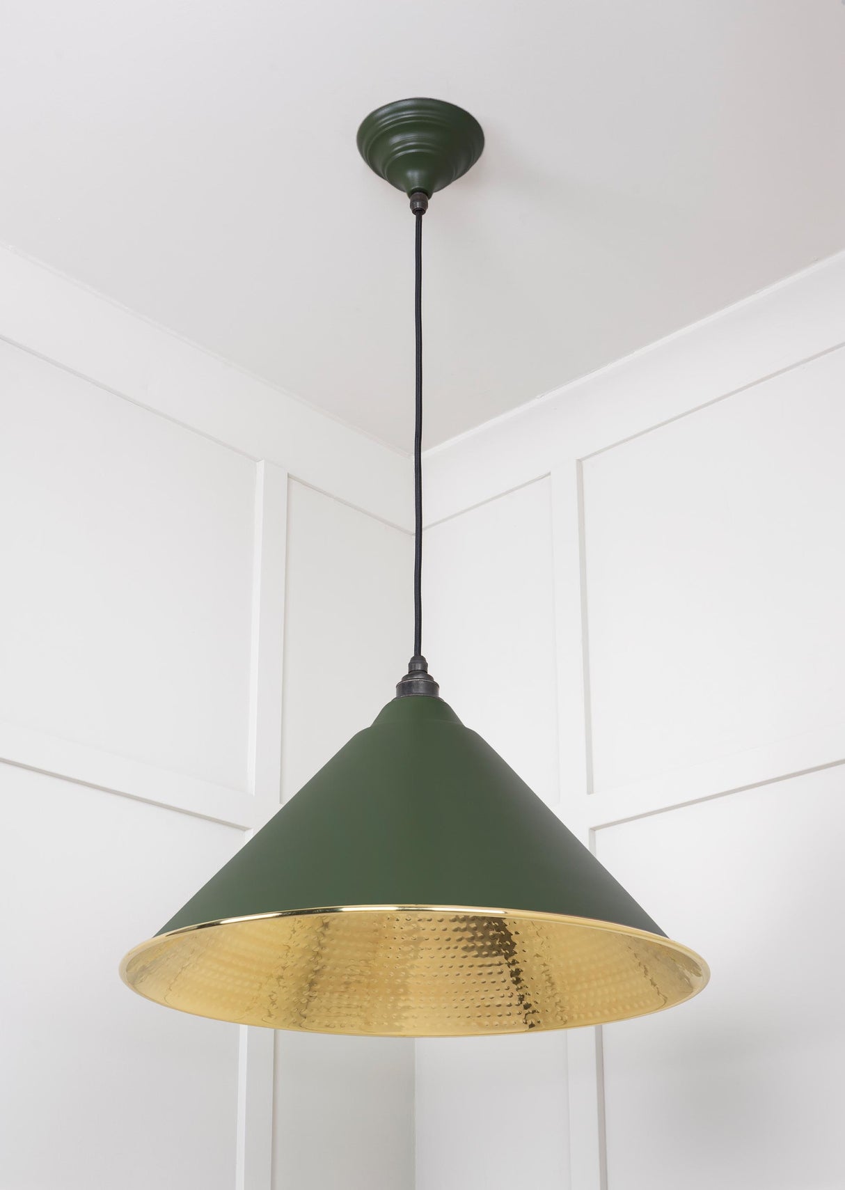 From The Anvil - Hammered Brass Hockley Pendant in Heath | Sku. 49523H | Trade Door Handles.