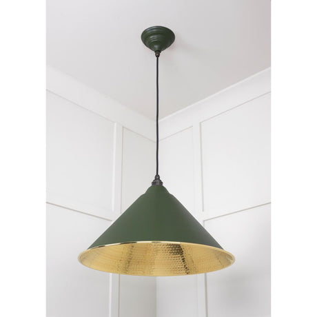 From The Anvil - Hammered Brass Hockley Pendant in Heath | Sku. 49523H | Trade Door Handles.