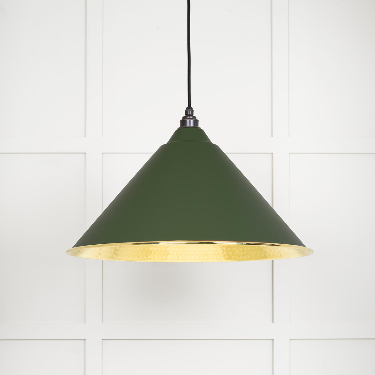 From The Anvil - Hammered Brass Hockley Pendant in Heath | Sku. 49523H | Trade Door Handles.