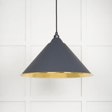 From The Anvil - Hammered Brass Hockley Pendant in Slate | Sku. 49523SL | Trade Door Handles.