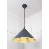 From The Anvil - Hammered Brass Hockley Pendant in Slate | Sku. 49523SL | Trade Door Handles.