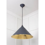 From The Anvil - Hammered Brass Hockley Pendant in Slate | Sku. 49523SL | Trade Door Handles.