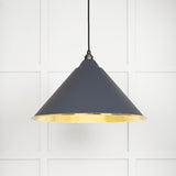 From The Anvil - Hammered Brass Hockley Pendant in Slate | Sku. 49523SL | Trade Door Handles.