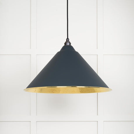 From The Anvil - Hammered Brass Hockley Pendant in Soot | Sku. 49523SO | Trade Door Handles.