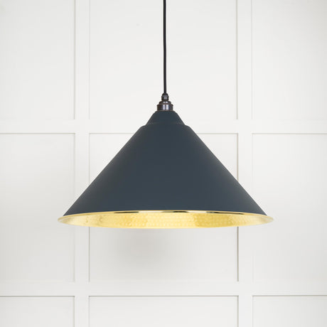 From The Anvil - Hammered Brass Hockley Pendant in Soot | Sku. 49523SO | Trade Door Handles.