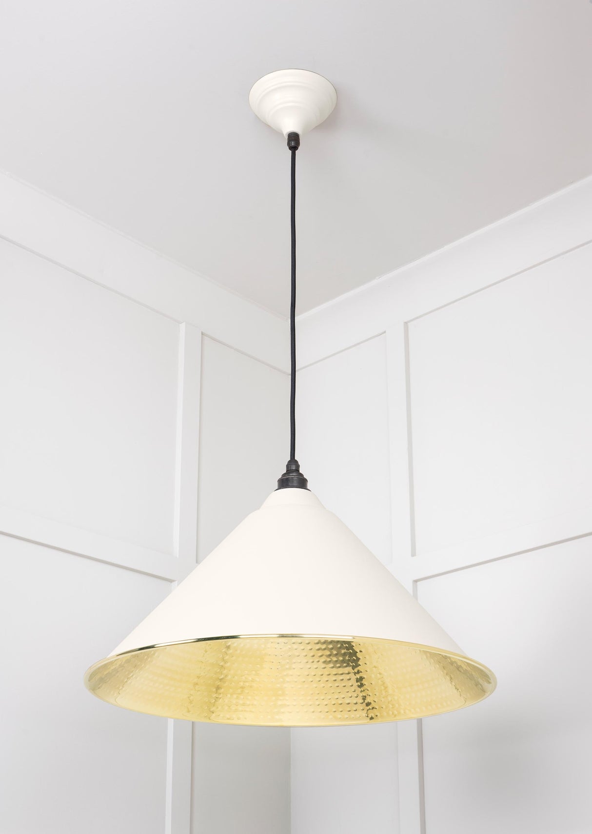 From The Anvil - Hammered Brass Hockley Pendant in Teasel | Sku. 49523TE | Trade Door Handles.