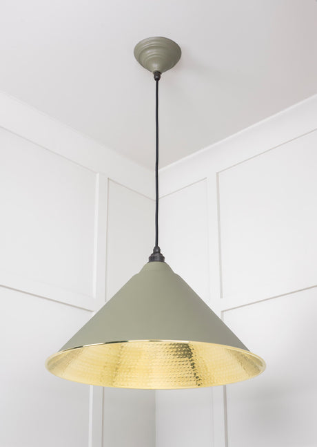 From The Anvil - Hammered Brass Hockley Pendant in Tump | Sku. 49523TU | Trade Door Handles.