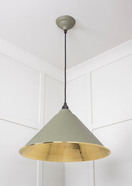 From The Anvil - Hammered Brass Hockley Pendant in Tump | Sku. 49523TU | Trade Door Handles.