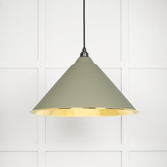 From The Anvil - Hammered Brass Hockley Pendant in Tump | Sku. 49523TU | Trade Door Handles.