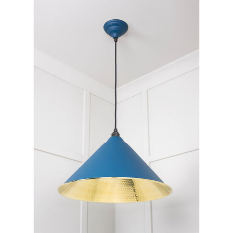 From The Anvil - Hammered Brass Hockley Pendant in Upstream | Sku. 49523U | Trade Door Handles.
