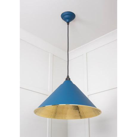 From The Anvil - Hammered Brass Hockley Pendant in Upstream | Sku. 49523U | Trade Door Handles.