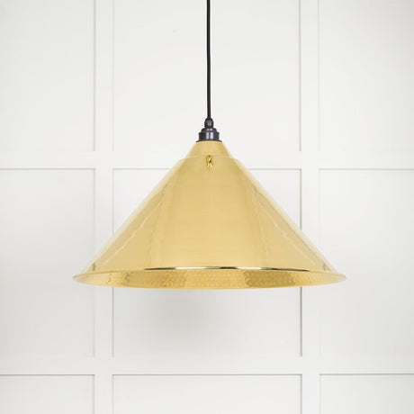 From The Anvil - Hammered Brass Hockley Pendant | Sku. 49523 | Trade Door Handles.