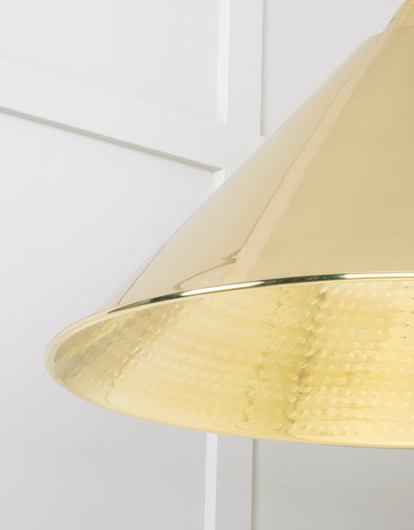 From The Anvil - Hammered Brass Hockley Pendant | Sku. 49523 | Trade Door Handles.