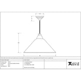 From The Anvil - Hammered Brass Hockley Pendant | Sku. 49523 | Trade Door Handles.