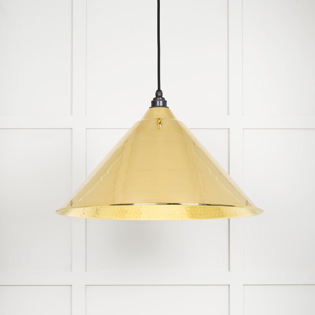 From The Anvil - Hammered Brass Hockley Pendant | Sku. 49523 | Trade Door Handles.