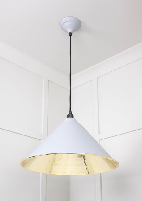 From The Anvil - Smooth Brass Hockley Pendant in Birch | Sku. 49524BI | Trade Door Handles.