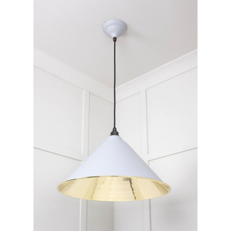 From The Anvil - Smooth Brass Hockley Pendant in Birch | Sku. 49524BI | Trade Door Handles.