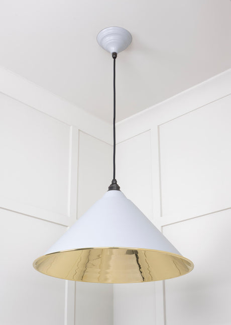 From The Anvil - Smooth Brass Hockley Pendant in Birch | Sku. 49524BI | Trade Door Handles.