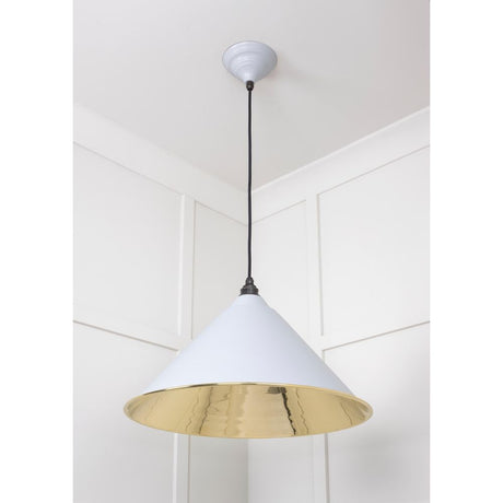 From The Anvil - Smooth Brass Hockley Pendant in Birch | Sku. 49524BI | Trade Door Handles.