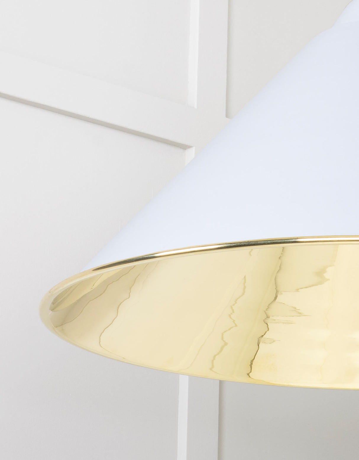 From The Anvil - Smooth Brass Hockley Pendant in Birch | Sku. 49524BI | Trade Door Handles.