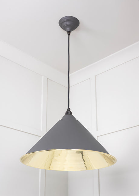 From The Anvil - Smooth Brass Hockley Pendant in Bluff | Sku. 49524BL | Trade Door Handles.