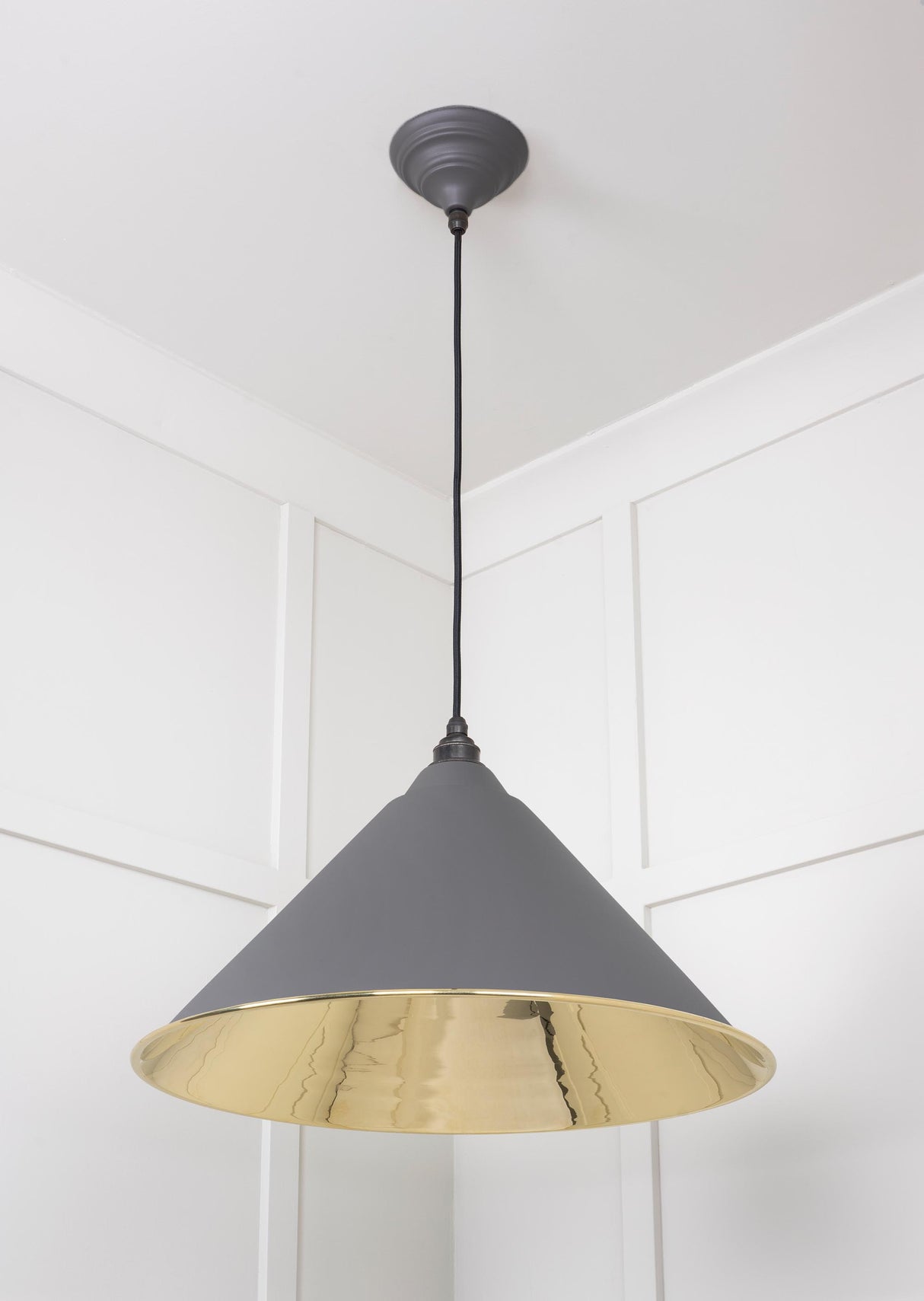 From The Anvil - Smooth Brass Hockley Pendant in Bluff | Sku. 49524BL | Trade Door Handles.