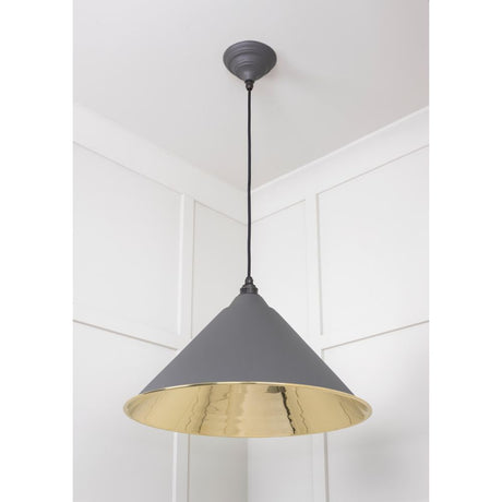 From The Anvil - Smooth Brass Hockley Pendant in Bluff | Sku. 49524BL | Trade Door Handles.