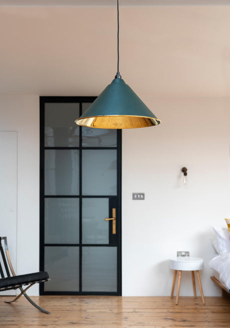 From The Anvil - Smooth Brass Hockley Pendant in Dingle | Sku. 49524DI | Trade Door Handles.