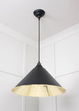 From The Anvil - Smooth Brass Hockley Pendant in Elan Black | Sku. 49524EB | Trade Door Handles.