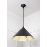 From The Anvil - Smooth Brass Hockley Pendant in Elan Black | Sku. 49524EB | Trade Door Handles.