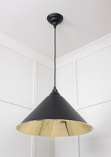 From The Anvil - Smooth Brass Hockley Pendant in Elan Black | Sku. 49524EB | Trade Door Handles.