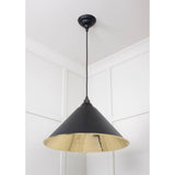 From The Anvil - Smooth Brass Hockley Pendant in Elan Black | Sku. 49524EB | Trade Door Handles.