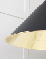 From The Anvil - Smooth Brass Hockley Pendant in Elan Black | Sku. 49524EB | Trade Door Handles.