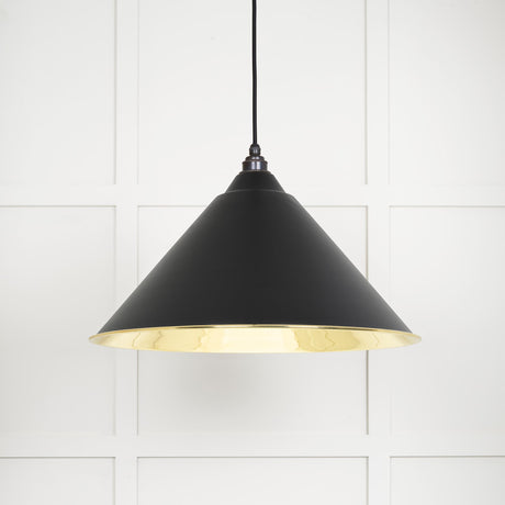 From The Anvil - Smooth Brass Hockley Pendant in Elan Black | Sku. 49524EB | Trade Door Handles.