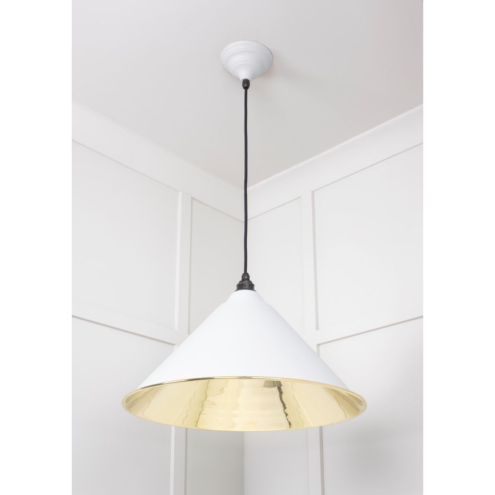 From The Anvil - Smooth Brass Hockley Pendant in Flock | Sku. 49524F | Trade Door Handles.