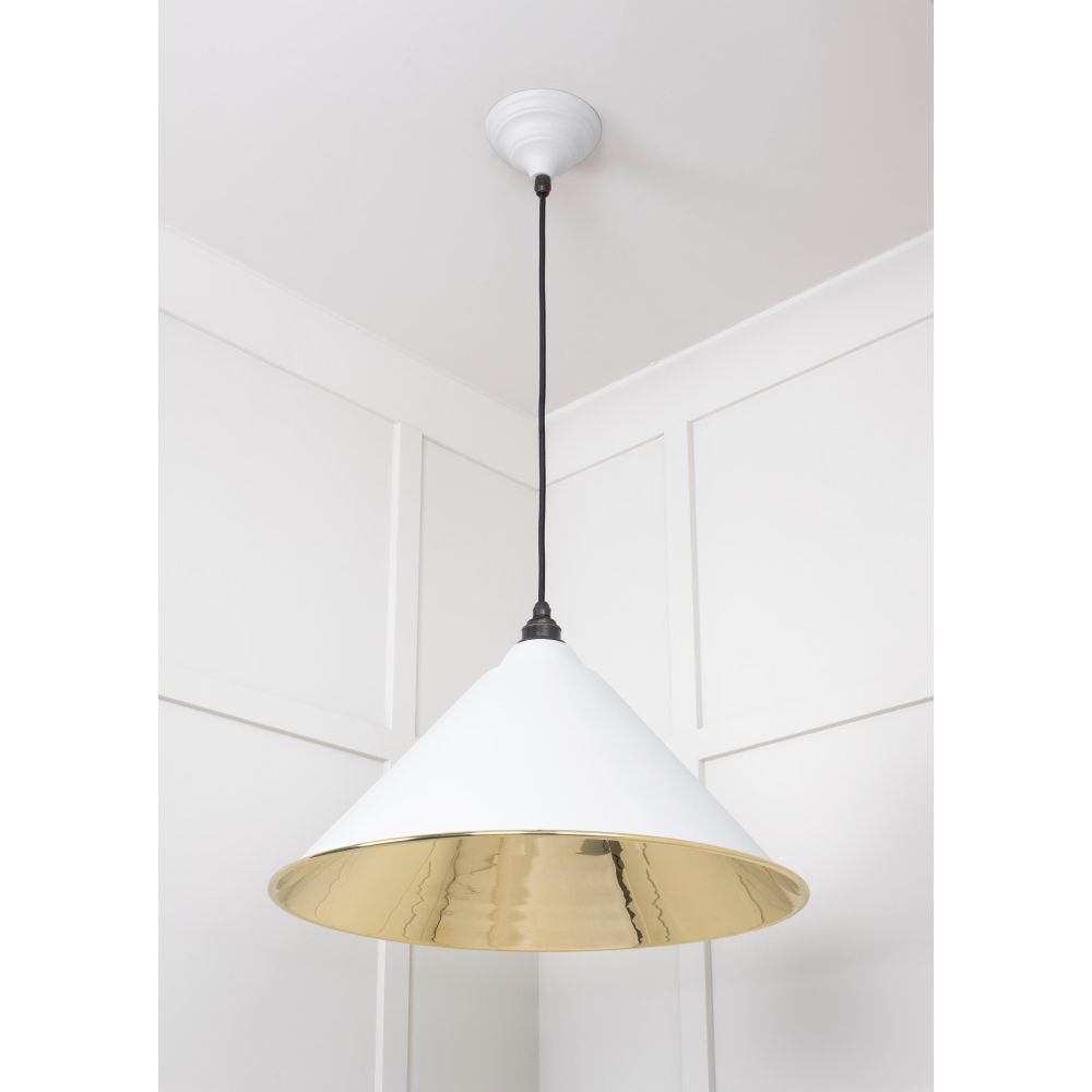 From The Anvil - Smooth Brass Hockley Pendant in Flock | Sku. 49524F | Trade Door Handles.