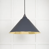 From The Anvil - Smooth Brass Hockley Pendant in Slate | Sku. 49524SL | Trade Door Handles.