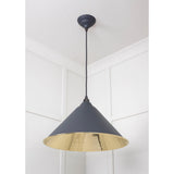 From The Anvil - Smooth Brass Hockley Pendant in Slate | Sku. 49524SL | Trade Door Handles.