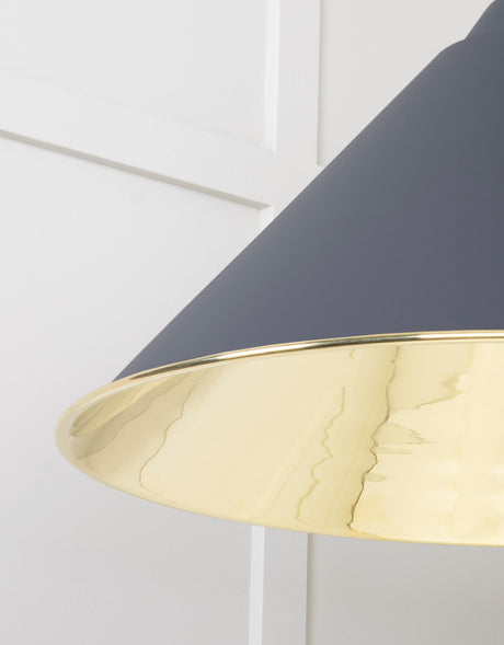 From The Anvil - Smooth Brass Hockley Pendant in Slate | Sku. 49524SL | Trade Door Handles.