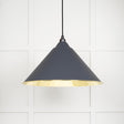 From The Anvil - Smooth Brass Hockley Pendant in Slate | Sku. 49524SL | Trade Door Handles.